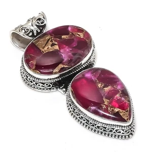 Copper Tourmaline Gemstones Handmade 925 Steling Silver Jewelry Pendant - Picture 1 of 6