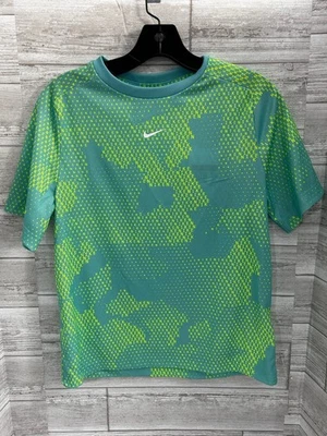 Nike Kids Dri-Fit Training T-Shirt Green Yellow Pattern Size L NWT FN8694-300 - Image 1 of 4