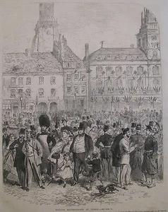 ENGLISH EXCURSIONS AT CALAIS FRANCE 1865 ILLUSTRATED LONDON NEWS - Picture 1 of 2