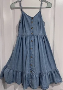 Japna Women's Size XS Dress Blue Chambray Sleeveless Button Up Fit & Flare NWT - Picture 1 of 22