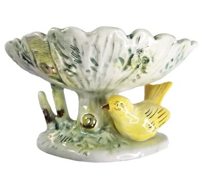 Jabonera/abalonera Ucagco vintage cerámica pájaro amarillo Japón Foto 1 de 4