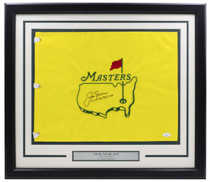 Jack Nicklaus Signed Framed Masters Golf Flag w/ Years Auto 9 JSA LOA BB51015