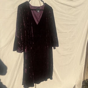 Jessica Howard 20 W Sueded Dark Purple Dress  - Picture 1 of 2