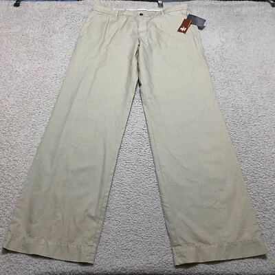 Nuevo con etiquetas Pantalones Penguin Para Hombres Talla 34 Beige Sólido Frente Plano Pierna Recta Caqui Chino Nuevos Foto 1 de 4