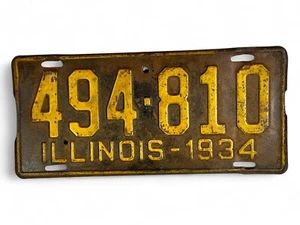 Targa Illinois 1934 targa solida con normale usura - Foto 1 di 5
