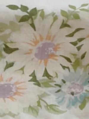  Sábana plana completa doble muelles vintage flores margaritas hecha en EE. UU. MCM Foto 1 de 4