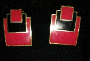 PENDIENTES DE METAL GEOMÉTRICO DORADO NEGRO FRAMBUESA PERFORADOS VINTAGE - Imagen 1 de 7