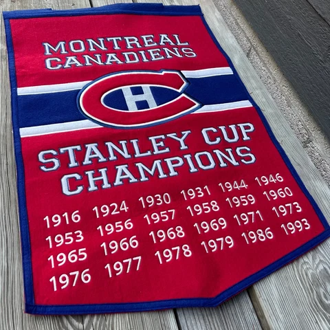 Winning Streak Large NHL Montreal Canadiens Stanley Cups Banner - 37" H x 24" W Cover