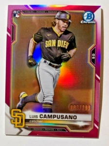 2021 BOWMAN CHROME RC FUCHSIA REFRACTOR LUIS CAMPUSANO 083/299 (J) - Picture 1 of 2