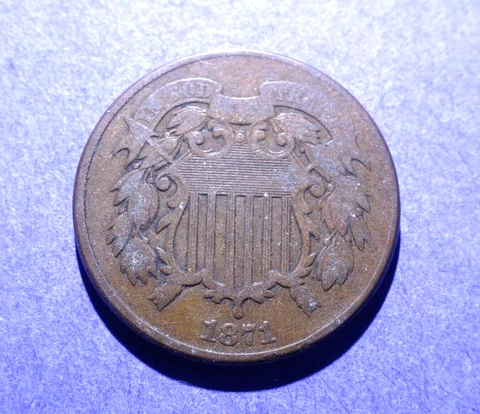 1871 Two Cent piece  VG Cover