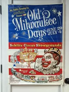 Póster De Colección Original Schlitz Brewing Gran Desfile de Circo Antiguos Días de Milwaukee - Imagen 1 de 5