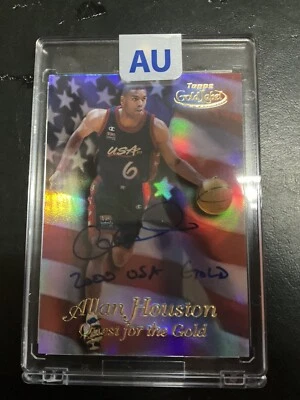 1999 Topps Gold Label Allan Houston Auto autograph Inscription “00 USA Gold” BAS - Image 1 of 4