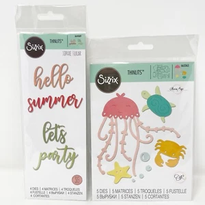 Sizzix Thinlits Summer Party Phrases & Under the Sea Die Cut Bundle - Picture 1 of 4
