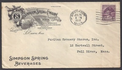 SO. EASTON, MA ~ SIMPSON SPRING Co., Carbonated Beverages ~ ADV. COVER 1932 - Image 1 of 2