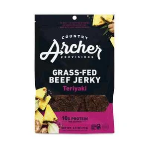 Country Archer Provision Teriyaki Grass Fed Beef Jerky 2.5 oz - Picture 1 of 2
