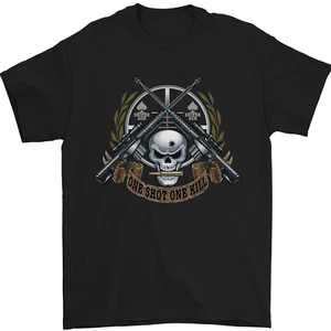 Sniper Ace One Shot Kill Para Marine Army Mens T-Shirt 100% Cotton - Picture 1 of 28
