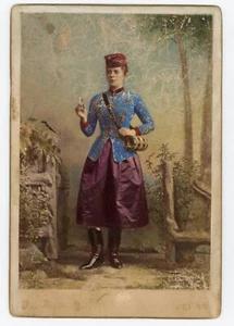 PHOTO CABINET Hand Tinted Kunzfeld in Brno, a military woman in uniform - Picture 1 of 2