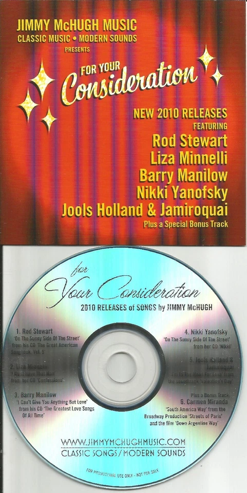 BARRY MANILOW Liza Minnelli JAMIROQUAI Rod Stewart PROMO CD JIMMY Mchugh Trx Foto 1 de 1