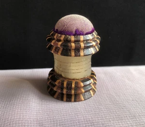 Antique Tunbridge Ware Pincushion and Thread Waxer - Picture 1 of 10
