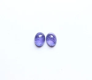 Tanzanite Gemstone Natural Tanzanite Smooth Polished Cabochon Oval Pair 9X7MM - Picture 1 of 6