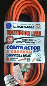 15 Meter 15amp Extra Heavy Duty Power Extension Cable Lead Cord 15m 15 amp - Picture 1 of 5