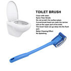 (Blue)Toilet Brush Cleanser Soft Bristle Curved Design Bathroom Clean RMM