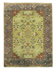 12X18 Grün Oushak Handgeknüpfter Wollteppich Orientteppich (12'4"" x 18'4") - Bild 1 von 8