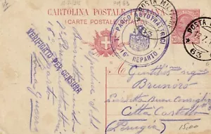 12841-REGNO, POSTA MILITARE 63, 7° PARCO AUTOTRATTRICI -16° REPARTO, 10c.,1918 - Foto 1 di 2