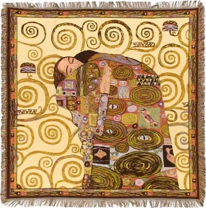 NEU 60" KLIMT ERFÜLLUNG VOLLENDUNG BELGISCHER GOBELIN ÜBERWURF BETTDECKE 7143 - Bild 1 von 12