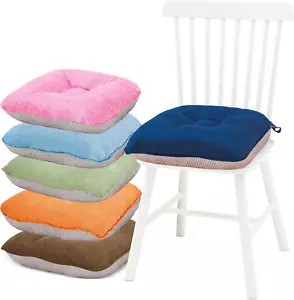 Morandi Colors Dining Chair Cushions Set of 6 Kitchen Chair Pads with Ties and - Picture 1 of 12