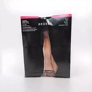 1 Pair George Lace Top Fashion Thigh High - Back Seam - Picture 1 of 2