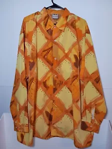 Vtg 90s SouthPole Mens Sz XXL Camp Shirt City Skyscraper Yellow Hawaiian Y2K - Picture 1 of 11