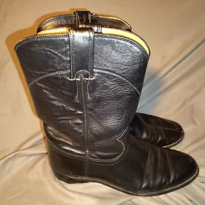 Justin Roper Black Leather Boot Women's Sz 8 C left boot & 8 1/2 C right L3703 - Picture 1 of 16
