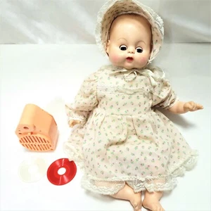 Bambola bambino vintage inquietante uomo parlante canto Halloween OZEN voce 2 dischi spaventosa - Foto 1 di 12
