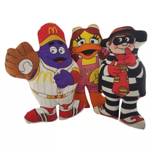 1987-88 MCDONALDS Plush Toys GRIMACE BIRDIE HAMBURGLAR Vintage 12 - 13" HTF Rare - Bild 1 von 15