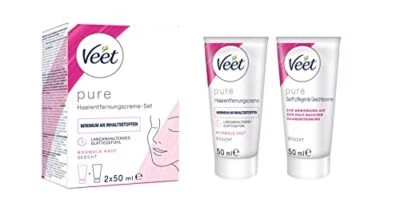 Veet Haarentfernungs-Creme Gesicht 100ml (2er Set x 50ml)