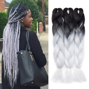 Real Natural Afro Box Braids Synthetic Jumbo Braiding Hair Extensions Twist Hair