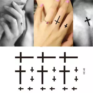 Flash Einmal Temporary Klebe Tattoo Kreuz Gott Friedhof Körper Party Geschenk - Bild 1 von 4