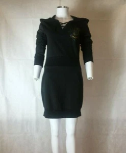 Limited Edition Apple Bottoms Women's Hooded Dress AFD1129 Black HipHop Sale - Picture 1 of 8