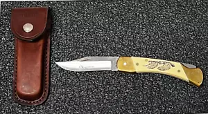 Vintage Schrade+ Crimshaw USA-Made Double Bear SC507 Folding Knife w/ Sheath - Picture 1 of 8