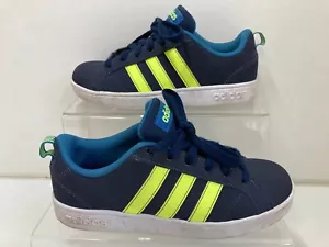adidas boys kids size 1 trainers blue yellow skateboard style - Picture 1 of 8