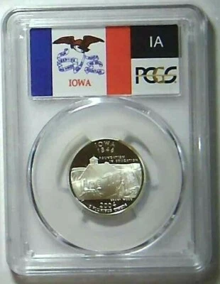 2004-S 25C State Quarter Iowa PCGS PR69 DCAM 90% Silver 21lotu1230 - Image 1 of 2