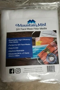 3y× 24", Mountain Mist, White, DIY face mask filter media. 100% polypropylene. - Picture 1 of 3