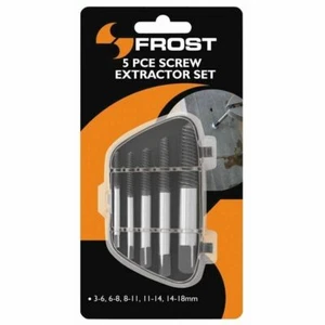Professional Quality Easy Out, Screw Stud Bolt Extractor Remover 5 Pce by Frost - Picture 1 of 1