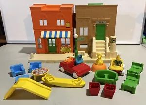 Playskool 123 Sesame Street House +Hooper's Store playset-1984 W/accessories - Picture 1 of 10