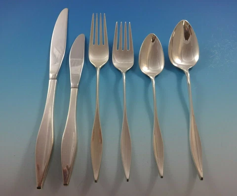 Lark by Reed & Barton Sterling Silver Flatware 18 Set 115 Pcs Mid-Century Modern Cover