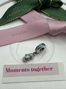 Pandora Tropical Seahorse Charm Silver Turquoise Enamel #791311MCZ Genuine - Picture 1 of 11