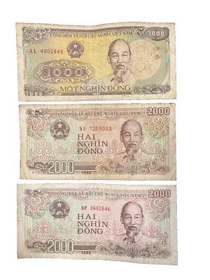 1988 Vietnam 1000 & 2000 Dong Banknotes - Image 1 of 2