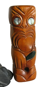 MAORI -PAULA SHELL EYES - NEW ZEALAND HAND CRAFT  WITH  SIGNATURE TEAK TOTEM. - Bild 1 von 9