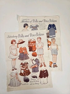 Polly & Peter Perkins Paper Dolls • Gertrude Kay • Uncut • 1933-1934 - Picture 1 of 3